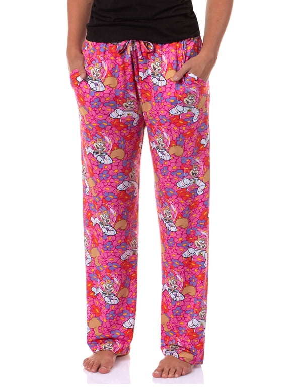 SpongeBob SquarePants Pajama Pants Women's Flowers For Sandy Cheeks Sleep Lounge Bottoms