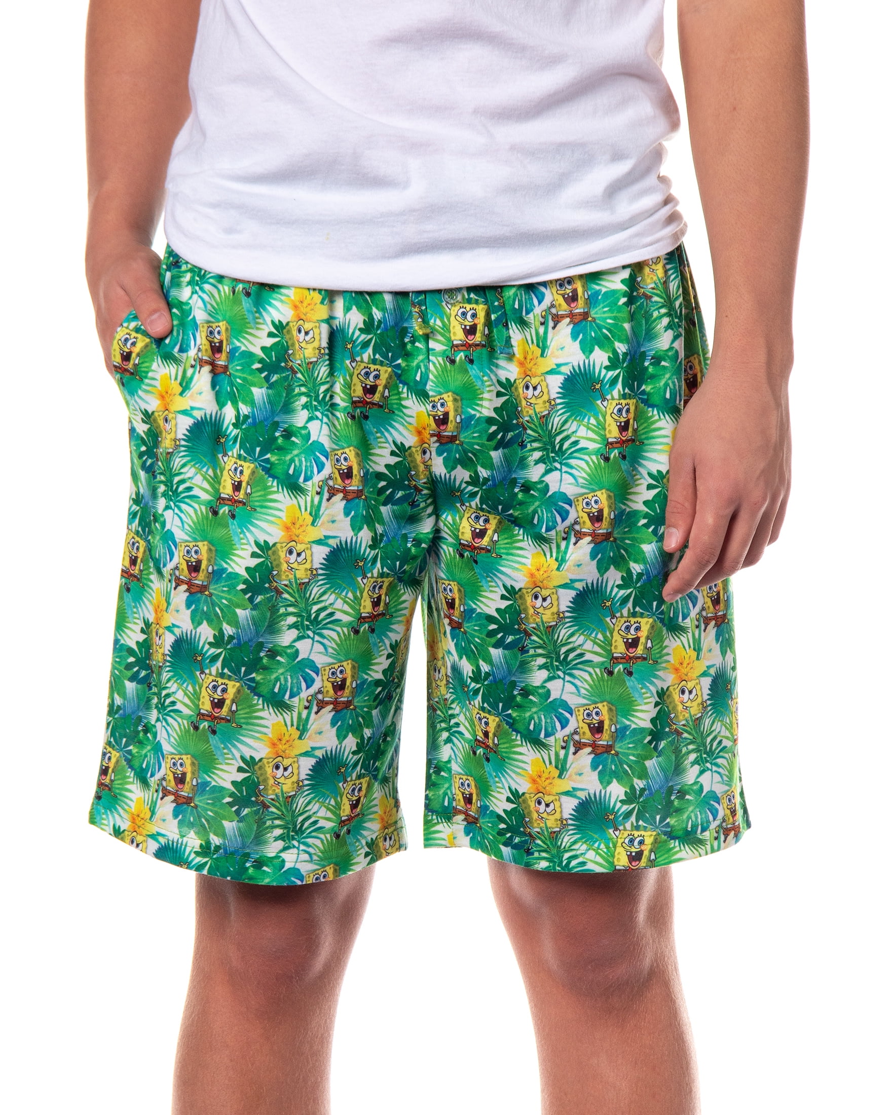 SpongeBob SquarePants Pajamas Men's Tropical Plants Sleep Lounge PJ ...
