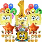 SpongeBob SquarePants Party Supplies 1st Decor Kit Balloons Birthday Cake Topper Decorations