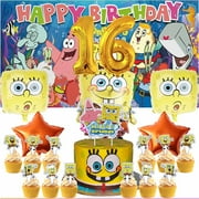 SpongeBob SquarePants Party Supplies Decor 16th Kit Balloons Birthday Cake Topper Banner Backdrop Decorations