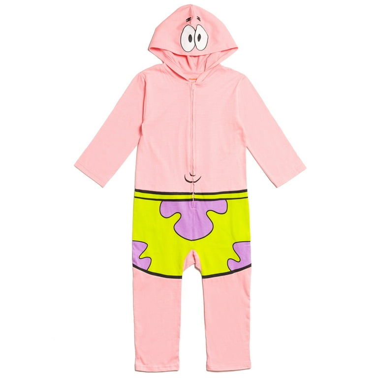 SpongeBob SquarePants Patrick Big Boys Zip Up Costume Coverall Pink 14 16