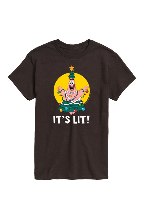 - Patrick Christmas Tree It's Lit - Men's Short Sleeve Graphic T-Shirt