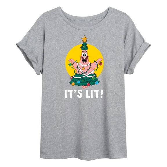 SpongeBob SquarePants - Patrick It's Lit - Juniors Ideal Flowy Muscle T-Shirt