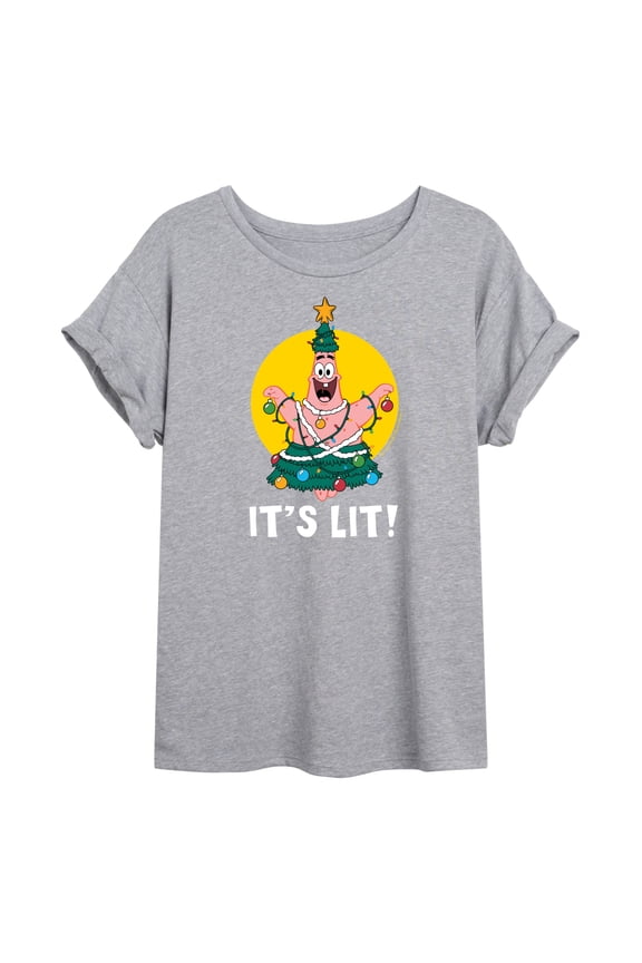 - Patrick It's Lit - Juniors Ideal Flowy Muscle T-Shirt