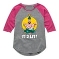 thumbnail image 1 of SpongeBob SquarePants - Patrick It's Lit - Toddler And Youth Girls Raglan Graphic T-Shirt, 1 of 5