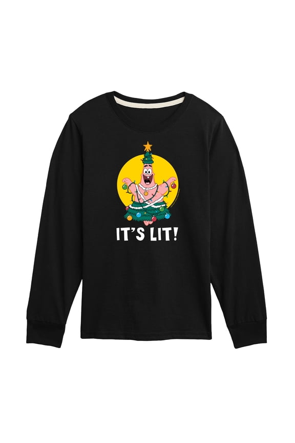 - Patrick It's Lit - Toddler And Youth Long Sleeve Graphic T-Shirt
