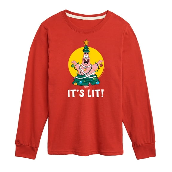 SpongeBob SquarePants - Patrick It's Lit - Toddler And Youth Long Sleeve Graphic T-Shirt