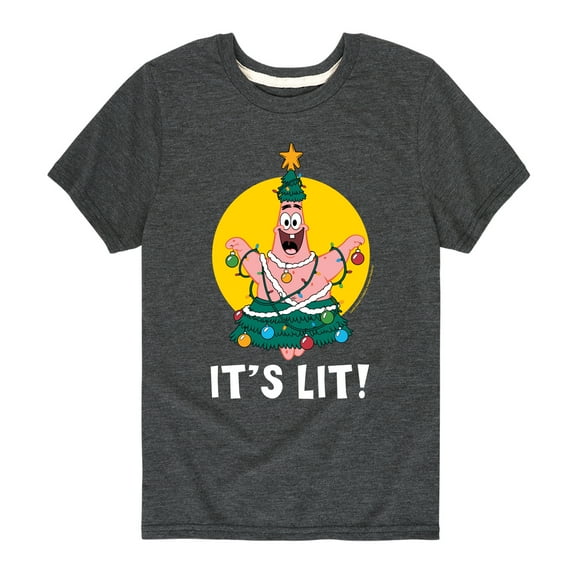 SpongeBob SquarePants - Patrick It's Lit - Toddler And Youth Short Sleeve Graphic T-Shirt