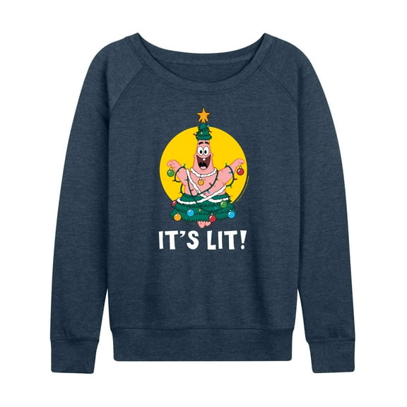 SpongeBob SquarePants - Patrick It's Lit - Women's Lightweight French Terry Long Sleeve Shirt