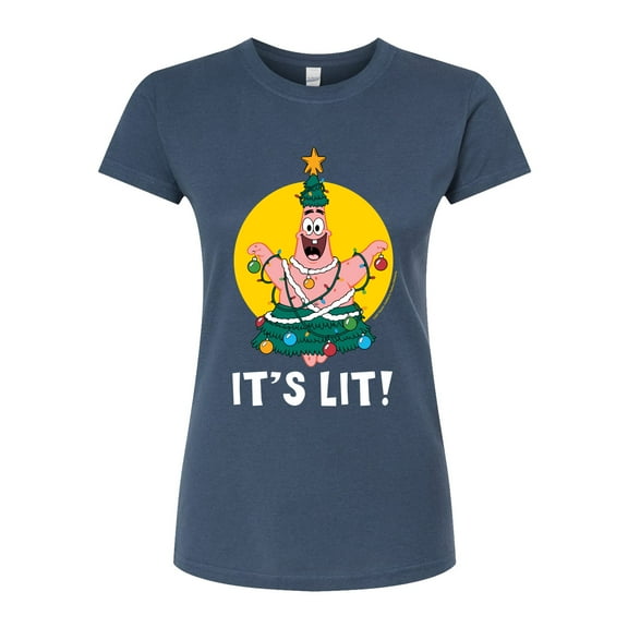SpongeBob SquarePants - Patrick Its Lit - Juniors Fitted Graphic T-Shirt
