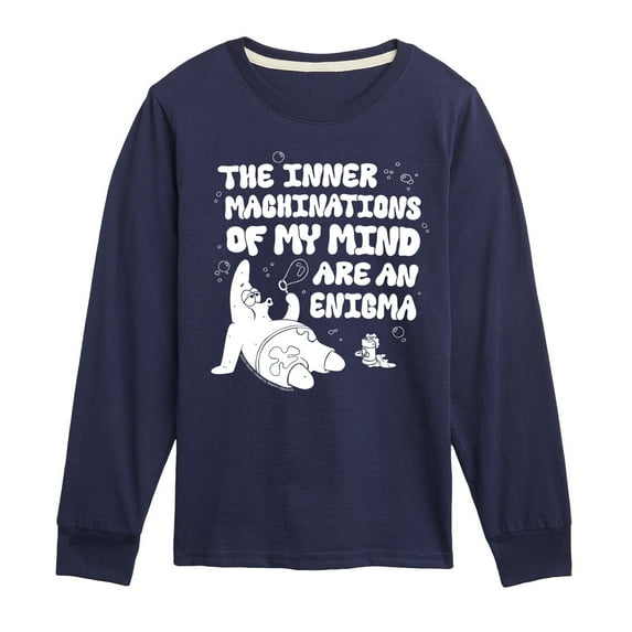 SpongeBob SquarePants - Patrick Mind Enigma Bubbles - Toddler & Youth Long Sleeve Graphic T-Shirt