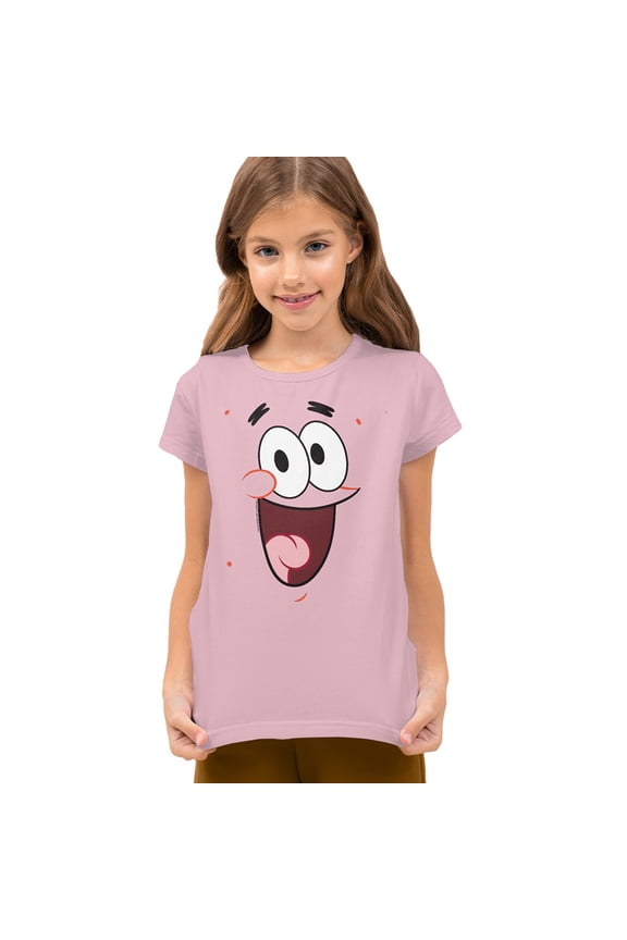 Patrick Smile Kids T Shirt for Youth Boys and Girls, Pink, Medium
