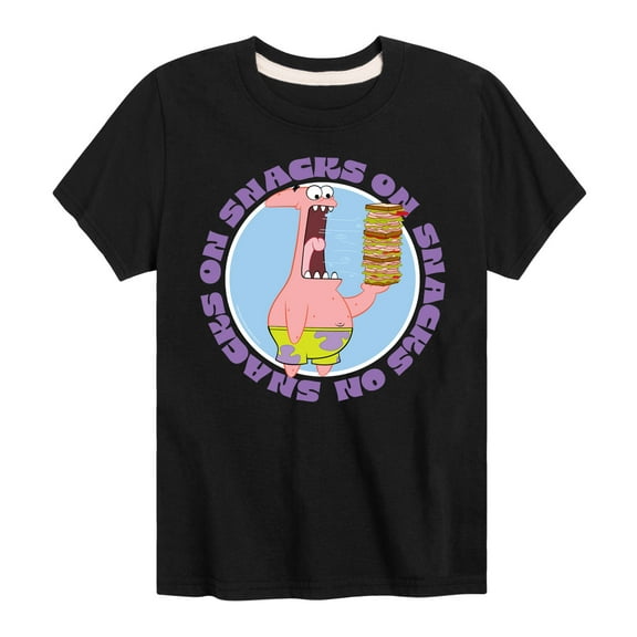 SpongeBob SquarePants - Patrick Snacks On Snacks - Toddler & Youth Short Sleeve Graphic T-Shirt