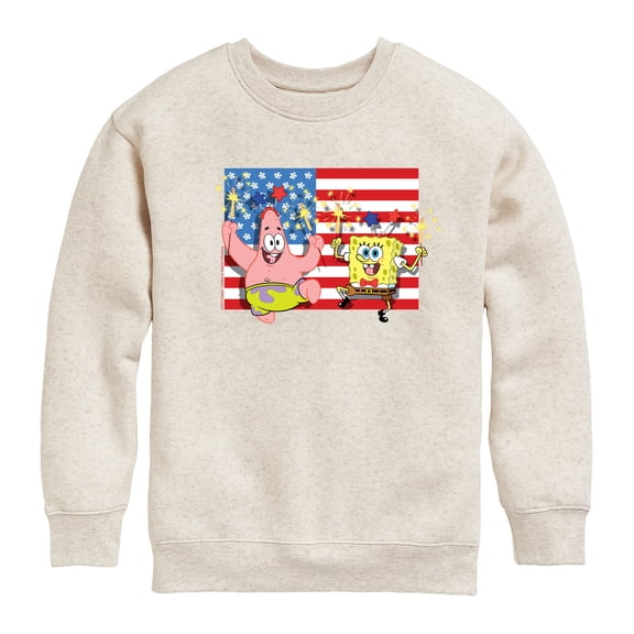 SpongeBob SquarePants - Patrick Sparkers Flag - Toddler & Youth Crewneck Fleece Sweatshirt