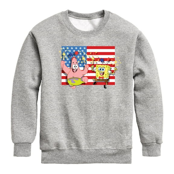 SpongeBob SquarePants - Patrick Sparkers Flag - Toddler & Youth Crewneck Fleece Sweatshirt