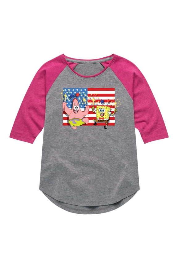 - Patrick Sparkers Flag - Toddler & Youth Girls Raglan Graphic T-Shirt
