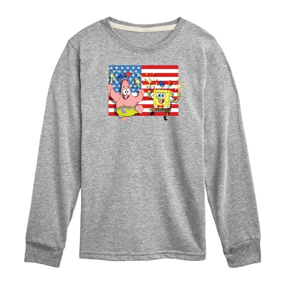 SpongeBob SquarePants - Patrick Sparkers Flag - Toddler & Youth Long Sleeve Graphic T-Shirt