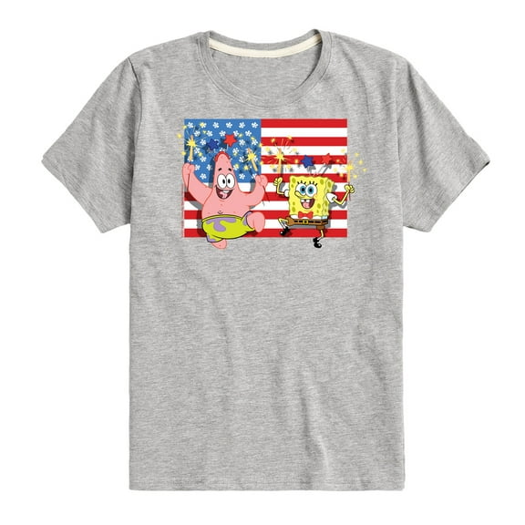 SpongeBob SquarePants - Patrick Sparkers Flag - Toddler & Youth Short Sleeve Graphic T-Shirt