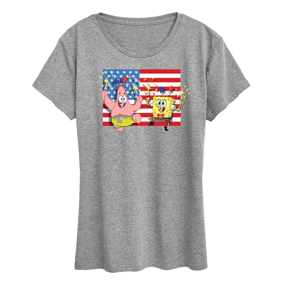 SpongeBob SquarePants - Patrick Sparkers Flag - Women's Short Sleeve Graphic T-Shirt