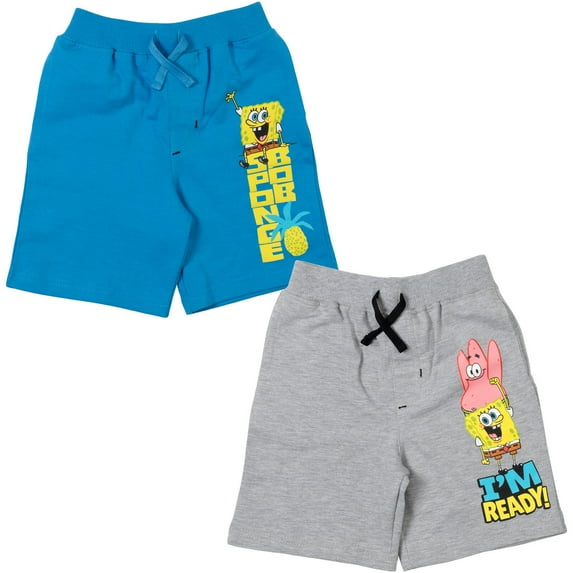 SpongeBob SquarePants Patrick SpongeBob SquarePants Big Boys French Terry 2 Pack Shorts Toddler to Big Kid
