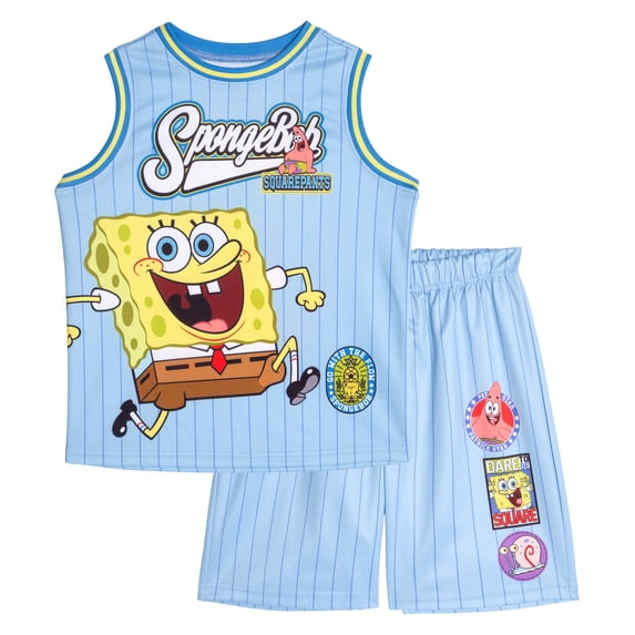 SpongeBob SquarePants Patrick SpongeBob SquarePants Squidward Mesh Jersey Athletic Tank Top and Basketball Shorts Outfit Set Toddler to Big Kid