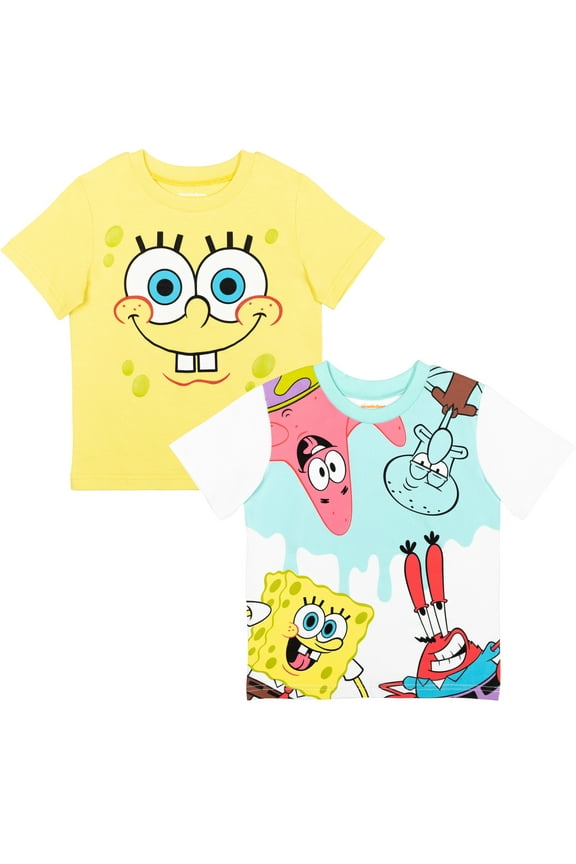 Patrick SpongeBob SquarePants Squidward Toddler Boys 2 Pack T-Shirts Infant to Big Kid