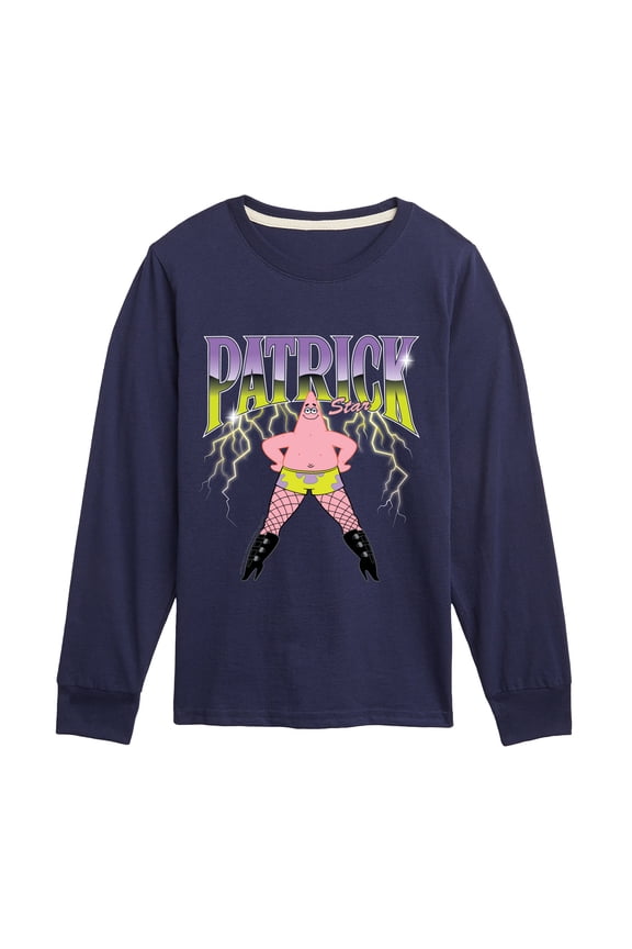 - Patrick Star - Youth Boys Long Sleeve Graphic T-Shirt