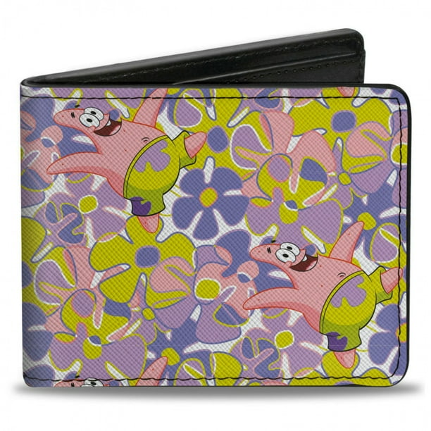 SpongeBob SquarePants Patrick Star and Flowers AOP Bi-Fold Wallet