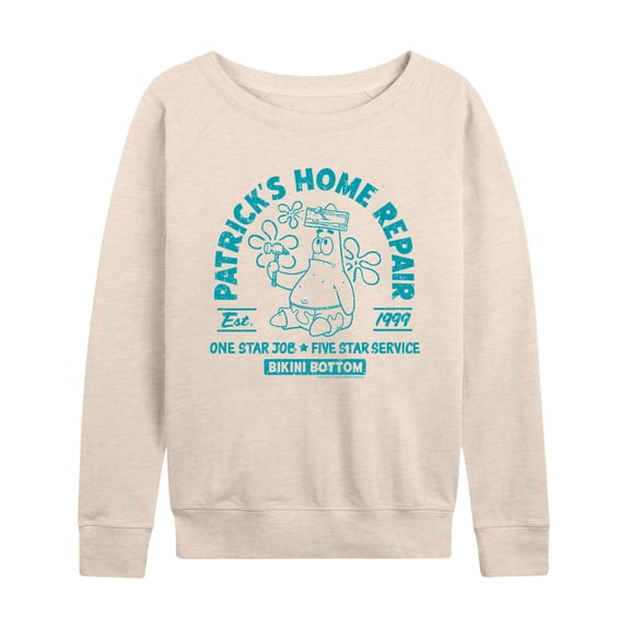 SpongeBob SquarePants - Patricks Home Repair - Women's French Terry Long Sleeve Pullover