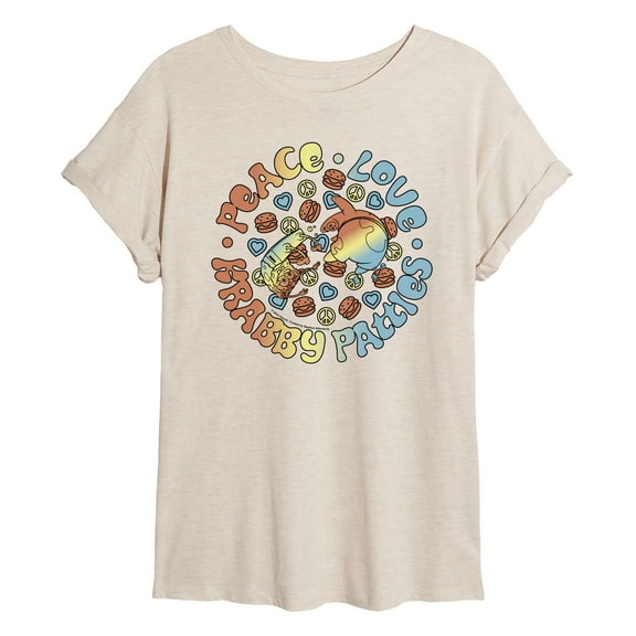 SpongeBob SquarePants - Peace Love Krabby Patties - Women's Oversized T-Shirt