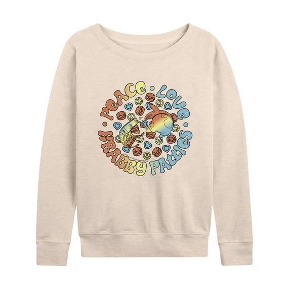 SpongeBob SquarePants - Peace Love Krabby Patties - Women's Lightweight French Terry Long Sleeve Shirt