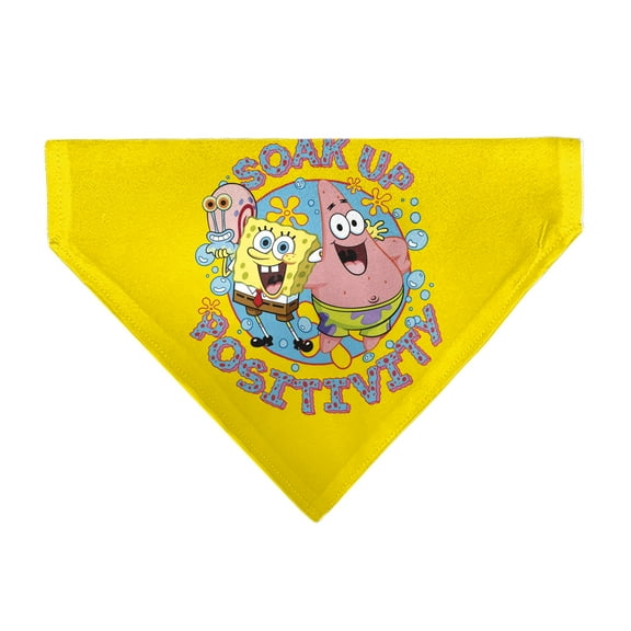SpongeBob SquarePants Pet Bandana Spongebob Squarepants and Friends Soak Up Positivity Yellow Slip On CollarBandana Only