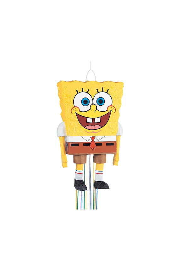 1 Count 23IN x 14 IN SpongeBob SquarePants Shaped Pull String Pinata