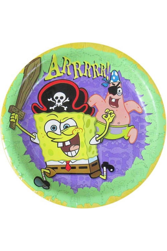 SpongeBob SquarePants 'Pirate' Large Paper Plates (8ct)