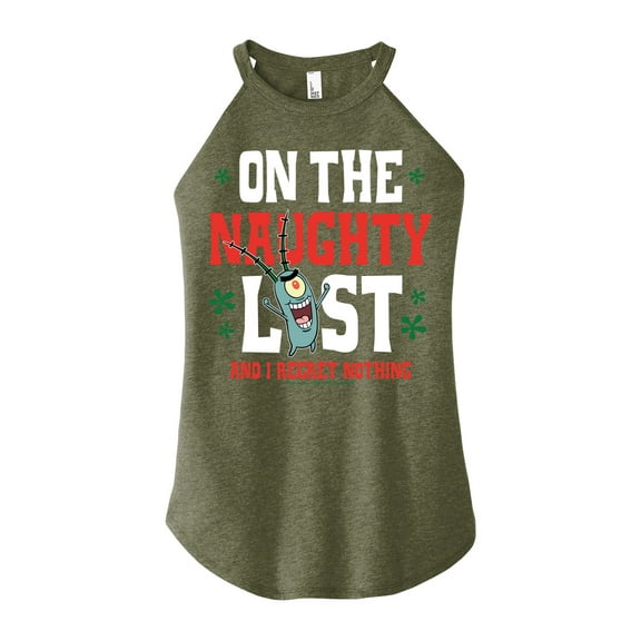SpongeBob SquarePants - Plankton Naughty List - Juniors High Neck Tank Top