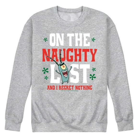 SpongeBob SquarePants - Plankton Naughty List - Men's Crew Neck Fleece Pullover