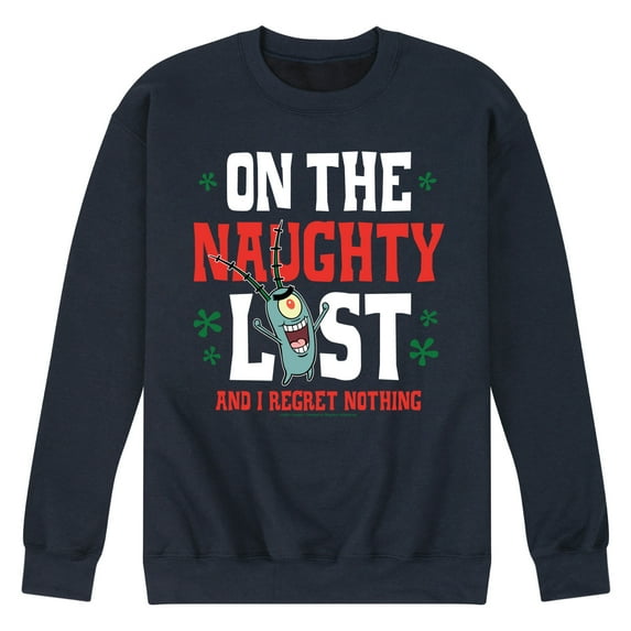 SpongeBob SquarePants - Plankton Naughty List - Men's Crew Neck Fleece Pullover