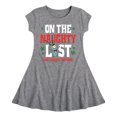 thumbnail image 1 of SpongeBob SquarePants - Plankton Naughty List - Toddler And Youth Girls Fit And Flare Dress, 1 of 1