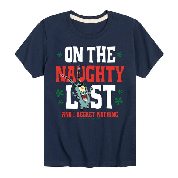 SpongeBob SquarePants - Plankton Naughty List - Toddler And Youth Short Sleeve Graphic T-Shirt