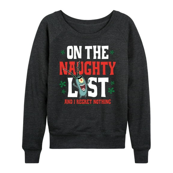 SpongeBob SquarePants - Plankton Naughty List - Women's Lightweight French Terry Long Sleeve Shirt