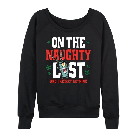 SpongeBob SquarePants - Plankton Naughty List - Women's Lightweight French Terry Long Sleeve Shirt