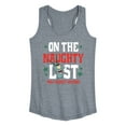 thumbnail image 1 of SpongeBob SquarePants - Plankton Naughty List - Women's Racerback Tank Top, 1 of 6