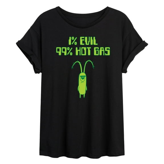 SpongeBob SquarePants - Plankton One Percent Evil - Juniors Ideal Flowy Muscle T-Shirt