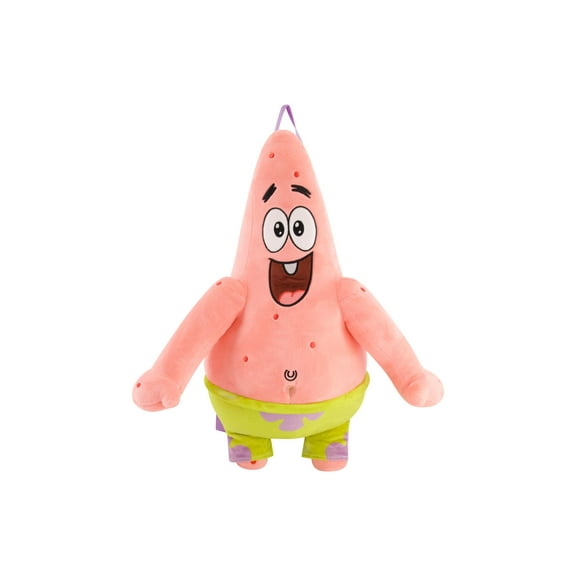 SpongeBob SquarePants Plush Backpack, Patrick Star Mini Handbag with Adjustable Shoulder Straps, Pink