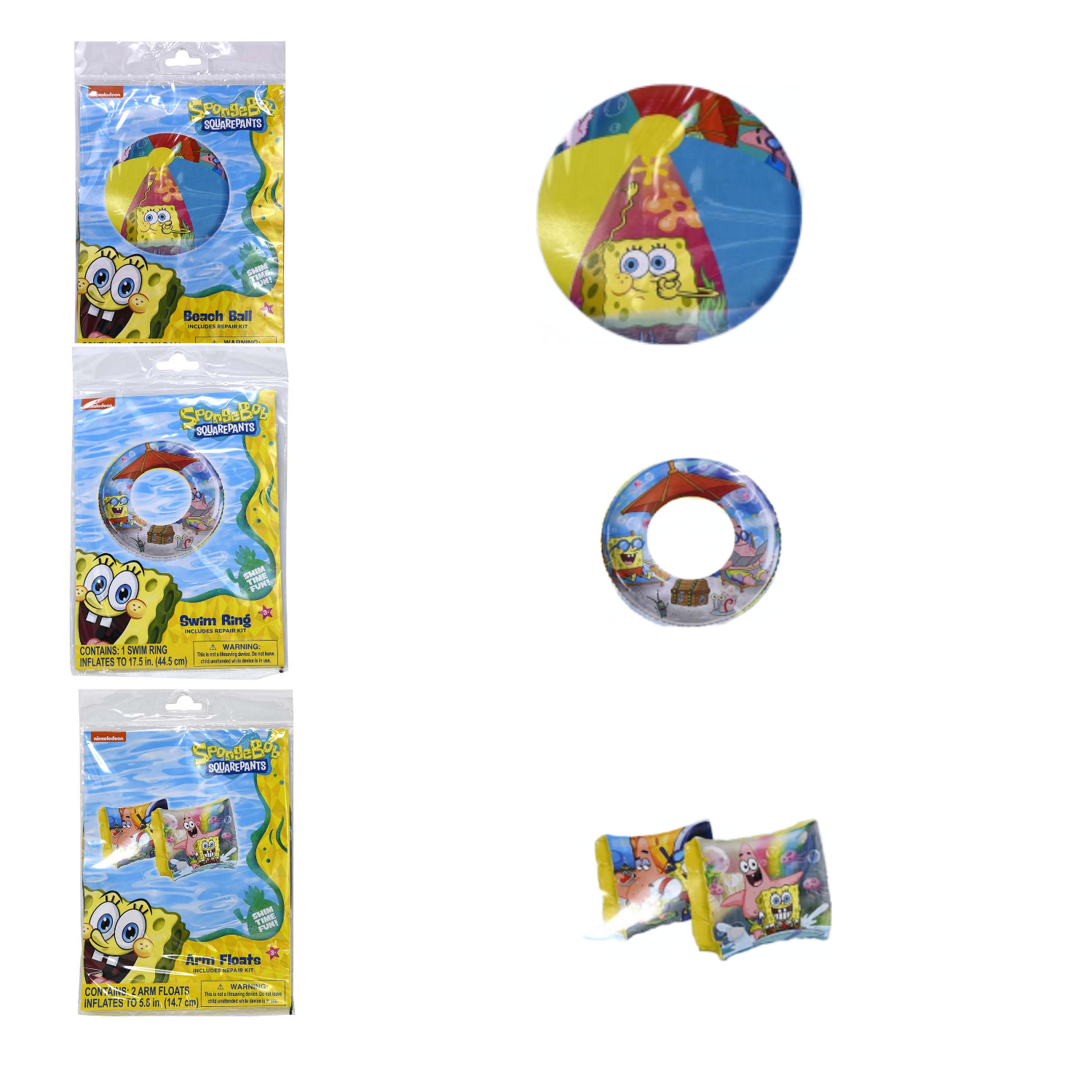 SpongeBob SquarePants Pool Toys 3 Pc Beach Accessories Bundle
