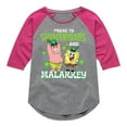 thumbnail image 1 of SpongeBob SquarePants - Prone To Shenanigans And Malarkey - Girls Shirt Tail Raglan, 1 of 6