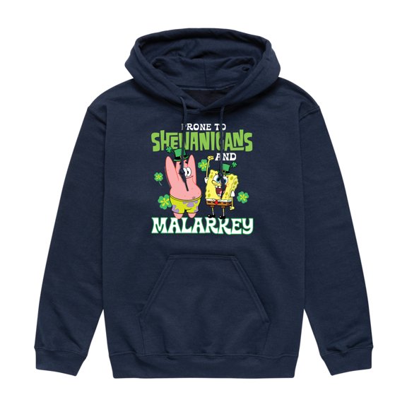 SpongeBob SquarePants - Prone To Shenanigans And Malarkey - Men's Pullover Hooded Fleece Sweatshirt