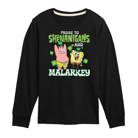 SpongeBob SquarePants - Prone To Shenanigans And Malarkey - Toddler And Youth Long Sleeve Graphic T-Shirt