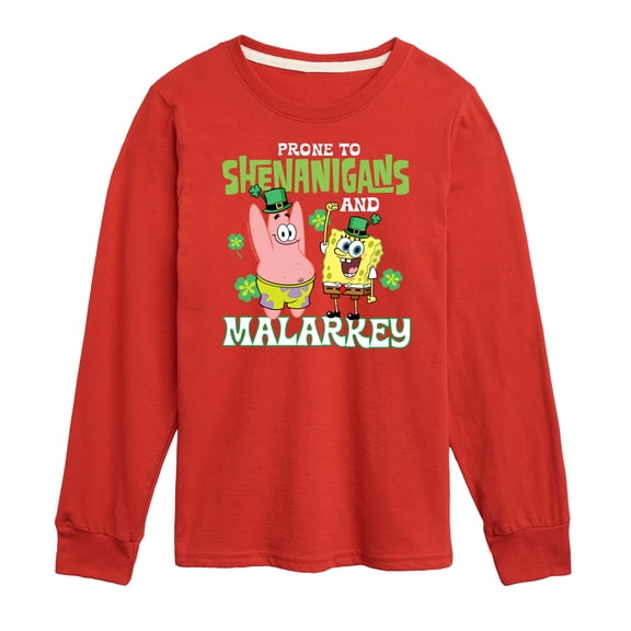 SpongeBob SquarePants - Prone To Shenanigans And Malarkey - Toddler And Youth Long Sleeve Graphic T-Shirt