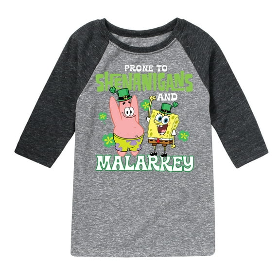 SpongeBob SquarePants - Prone To Shenanigans And Malarkey - Toddler And Youth Raglan Graphic T-Shirt